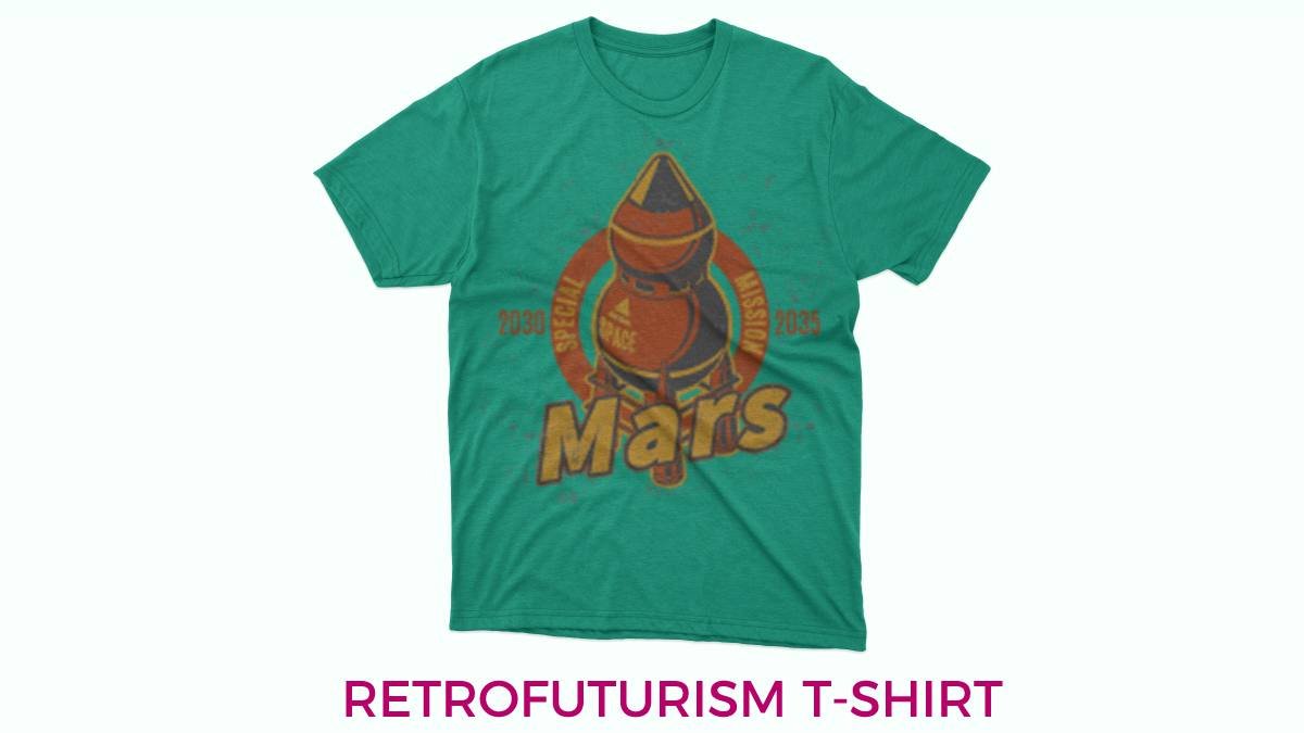 T-shirt Trends 2023 Retrofuturism T-shirt web to print