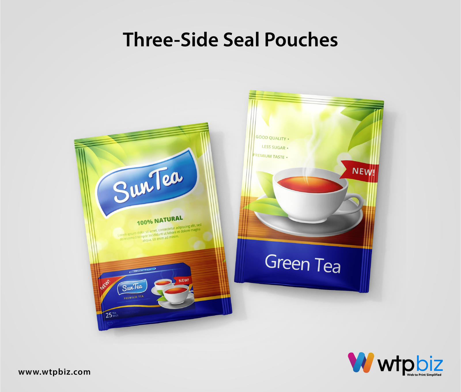 Three-side seal pouches: